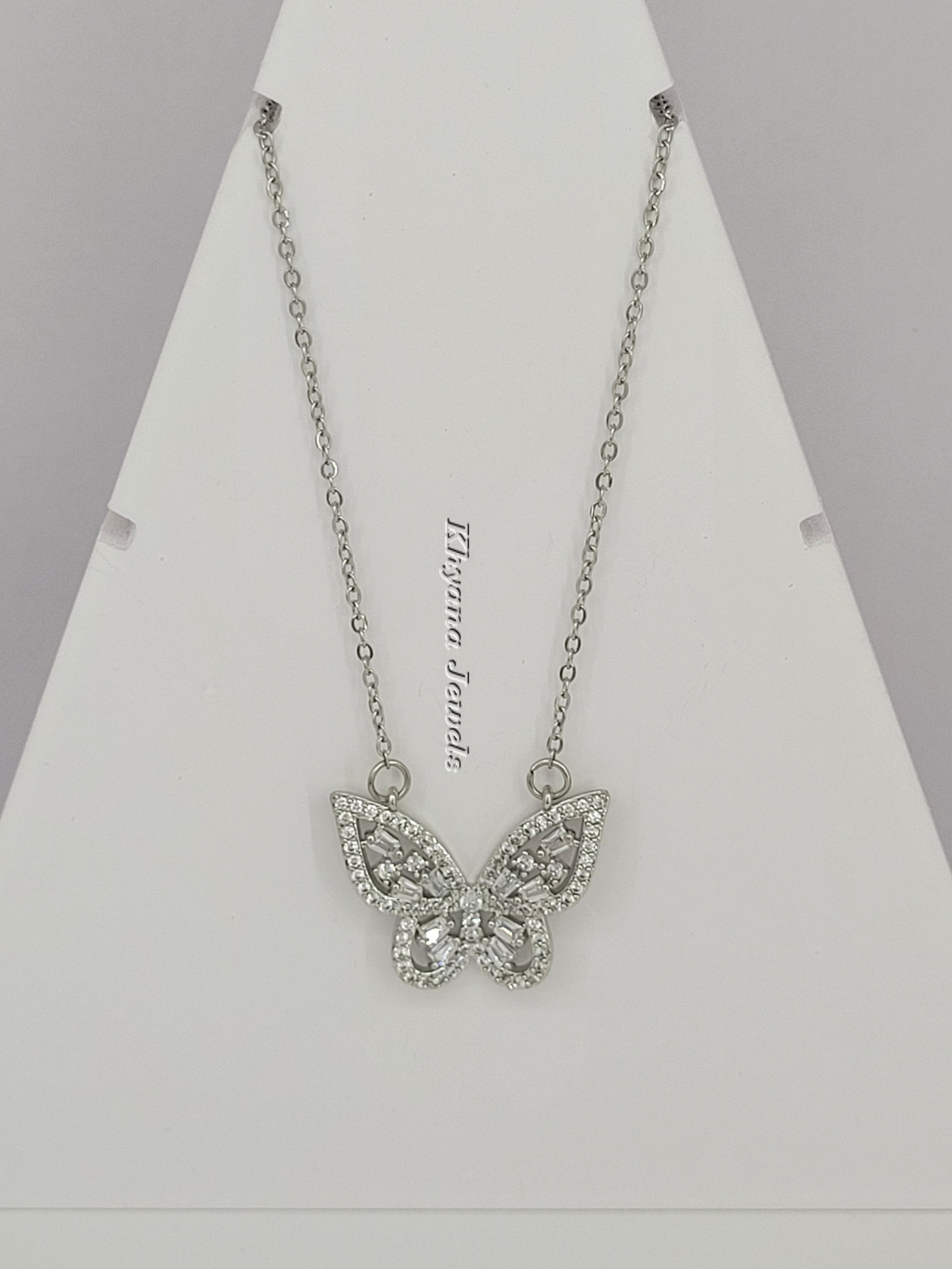Sparkling Butterfly Pendant Necklace