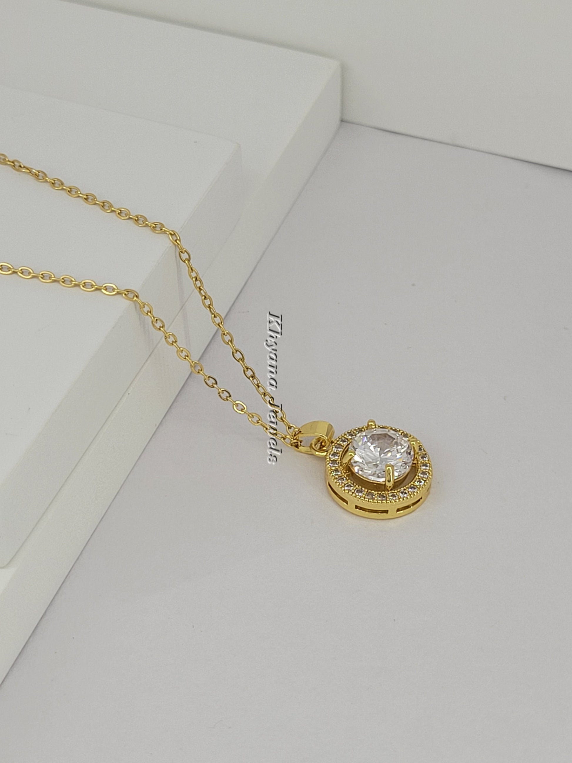 Classic Round Solitaire Pendant Necklace
