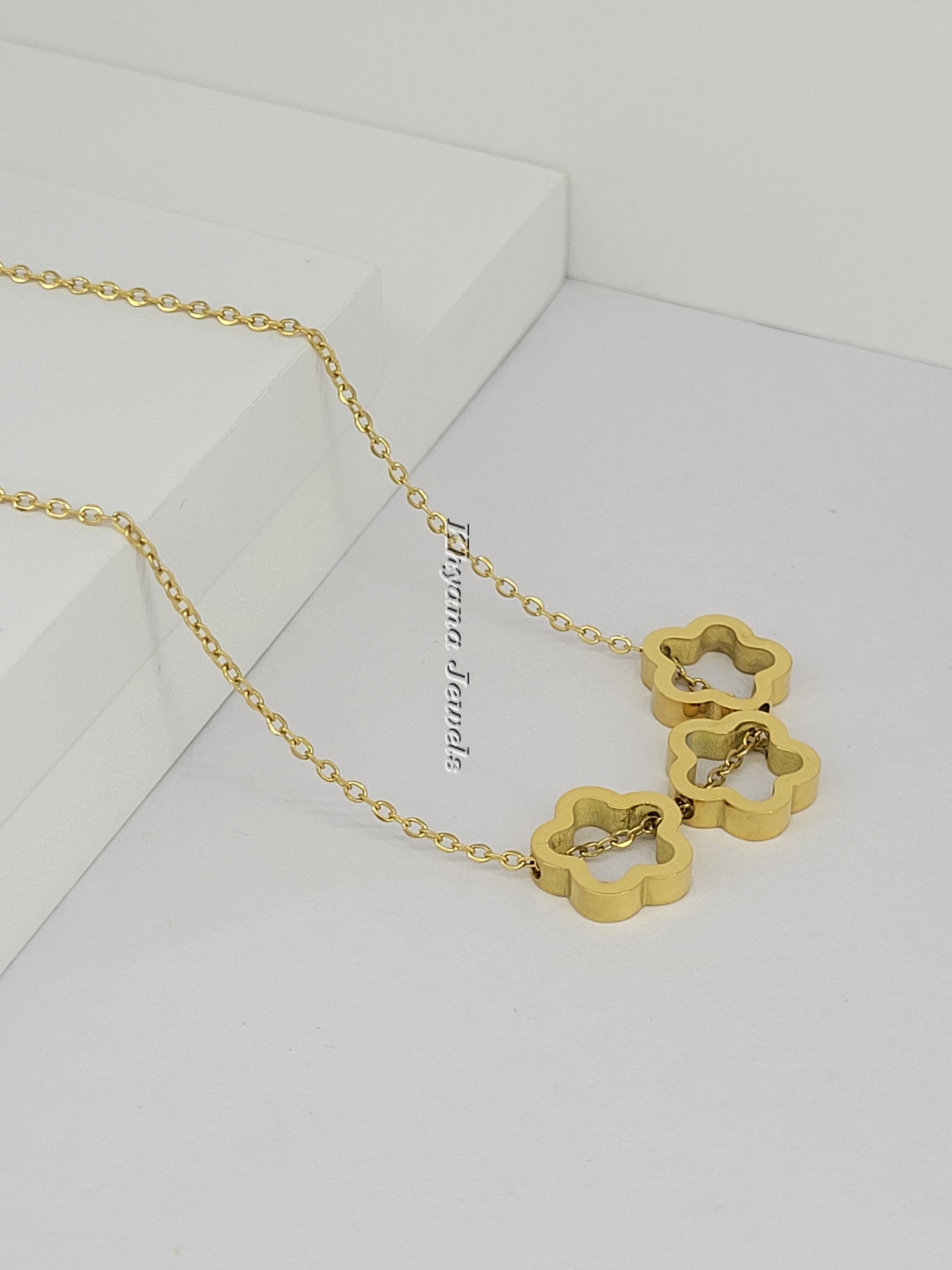 Triple Clover Charm Necklace