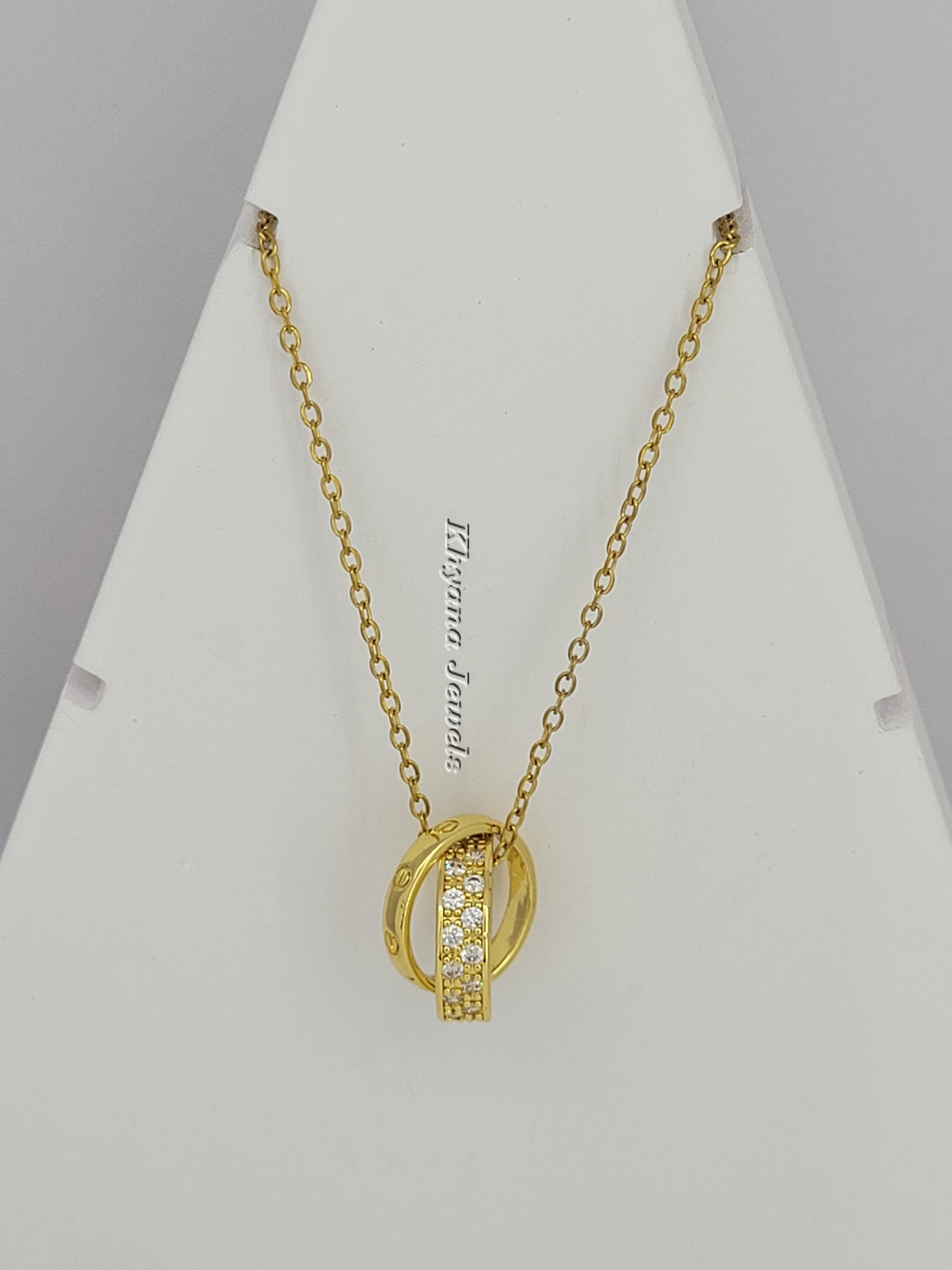 Radiant Twin Loop CZ Pendant Necklace