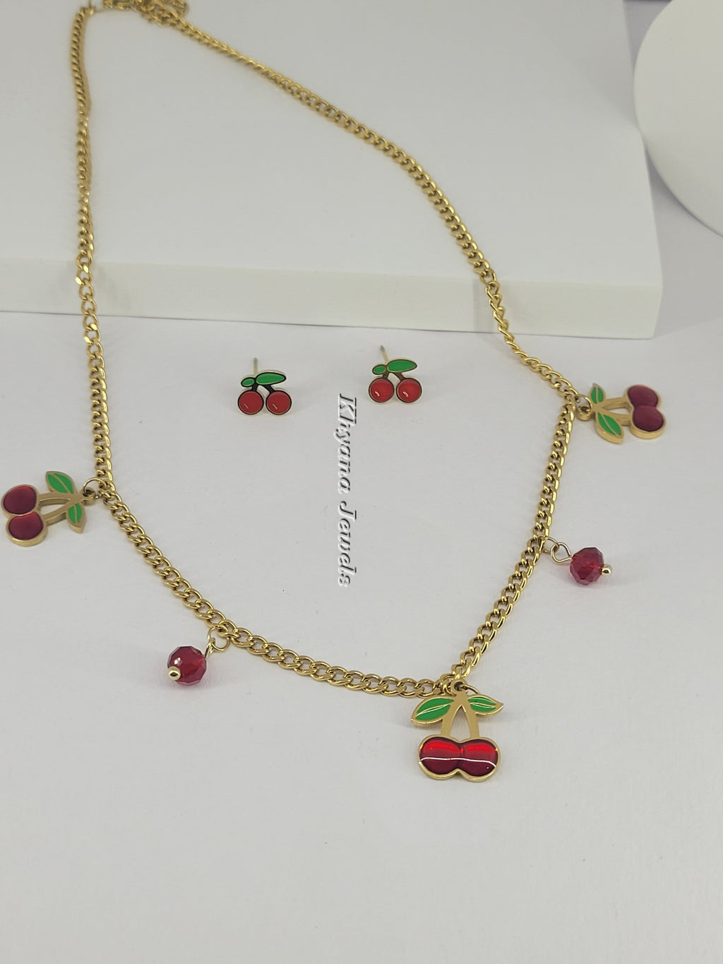 Cherry Necklace & Earring Set