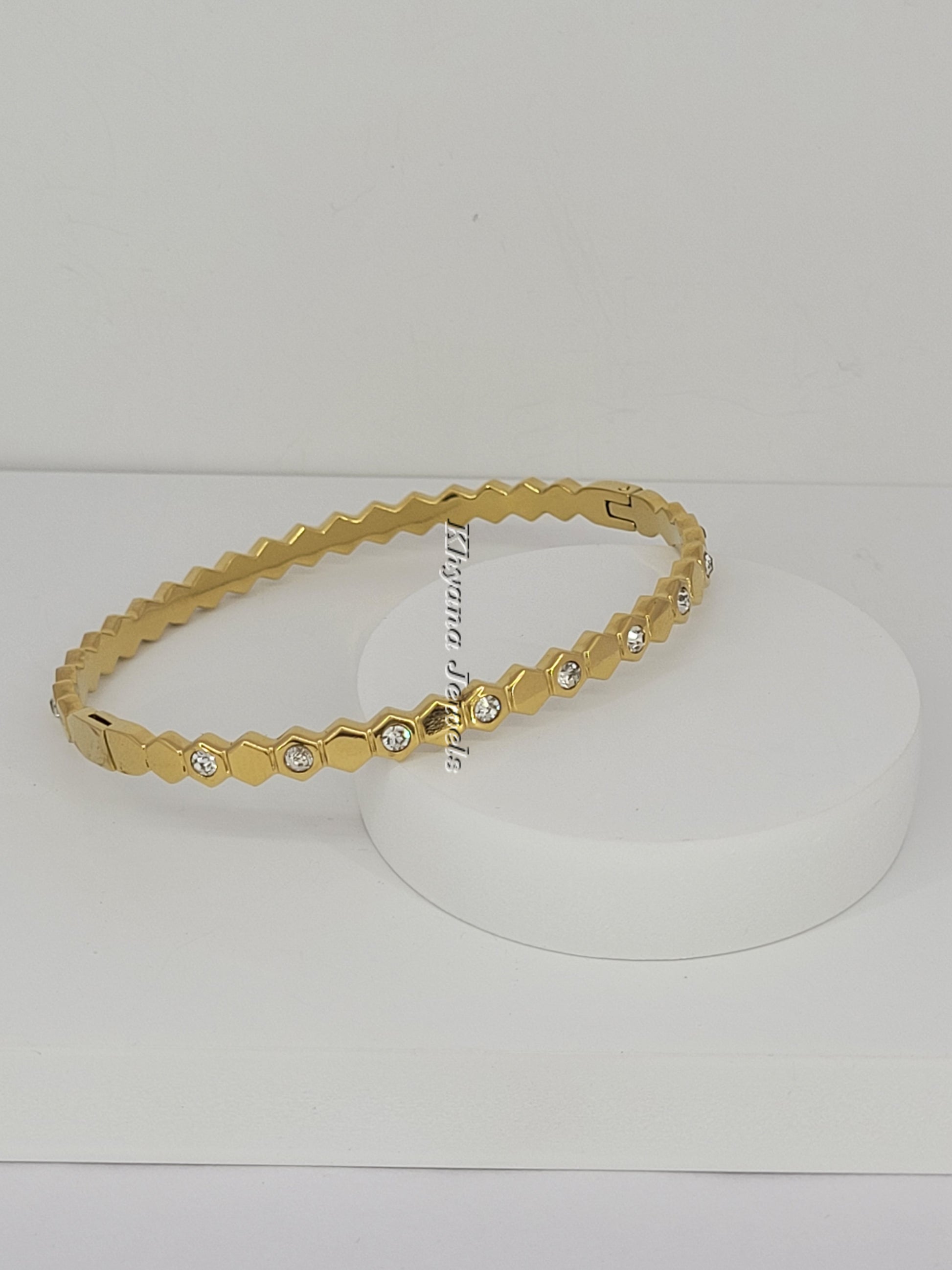 Hexa Crystal Minimal Bangle